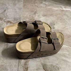 Brown Suede Women's Mules by CUSHY